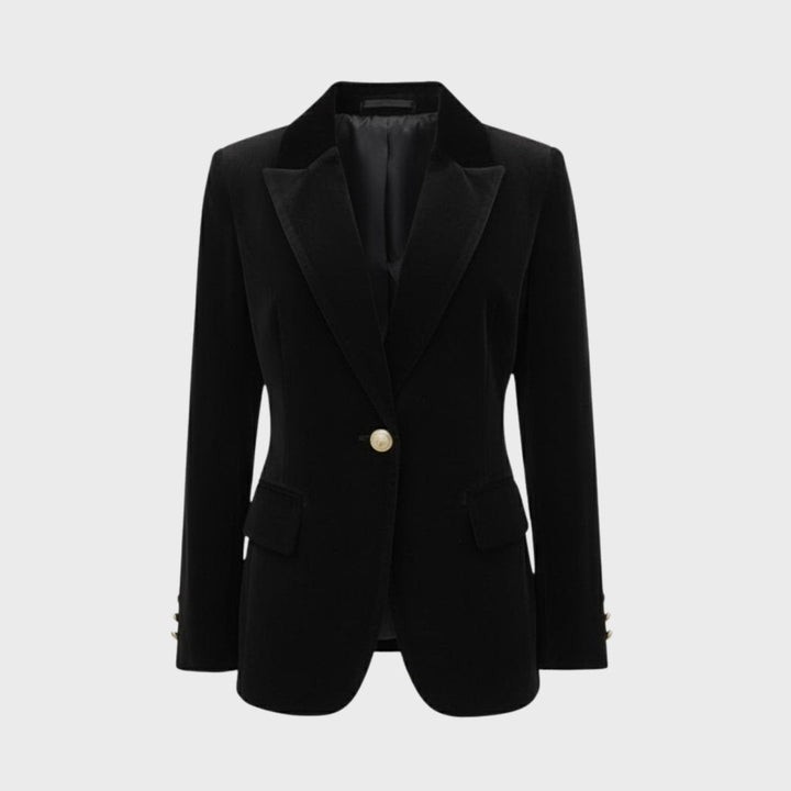 Women's Velvet Blazer Slim Fit - Satin Lapel Formal Occasion