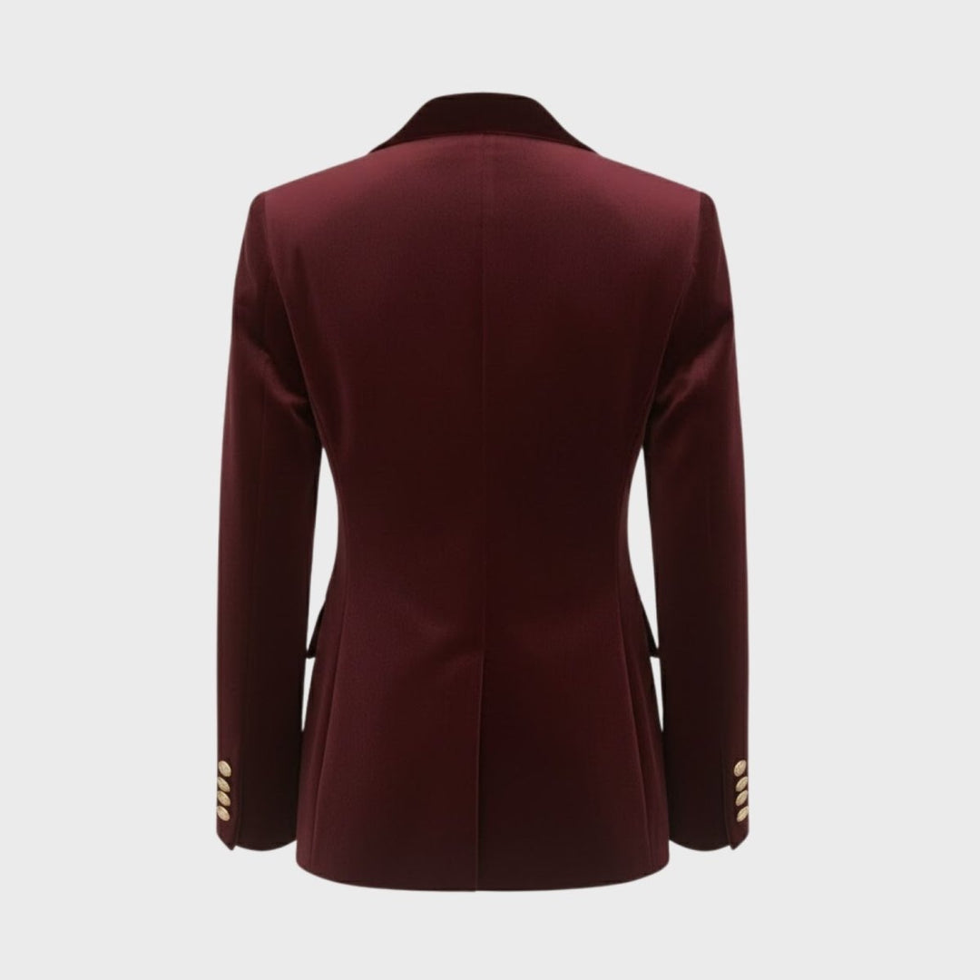 Women's Velvet Blazer Slim Fit - Satin Lapel Formal Occasion