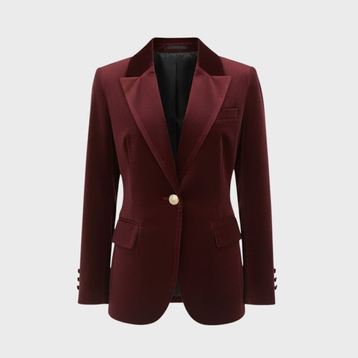 Women's Velvet Blazer Slim Fit - Satin Lapel Formal Occasion