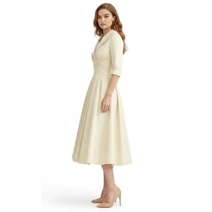 Women’s Satin Fit & Flare Midi Dress – Wedding Guest