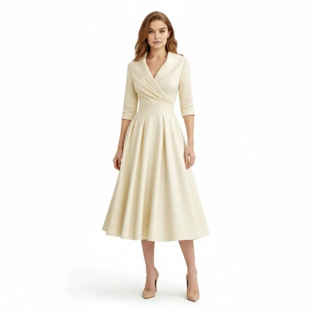 Women’s Satin Fit & Flare Midi Dress – Wedding Guest