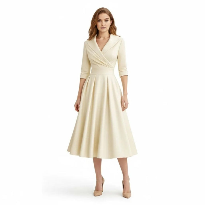 Women’s Satin Fit & Flare Midi Dress – Wedding Guest