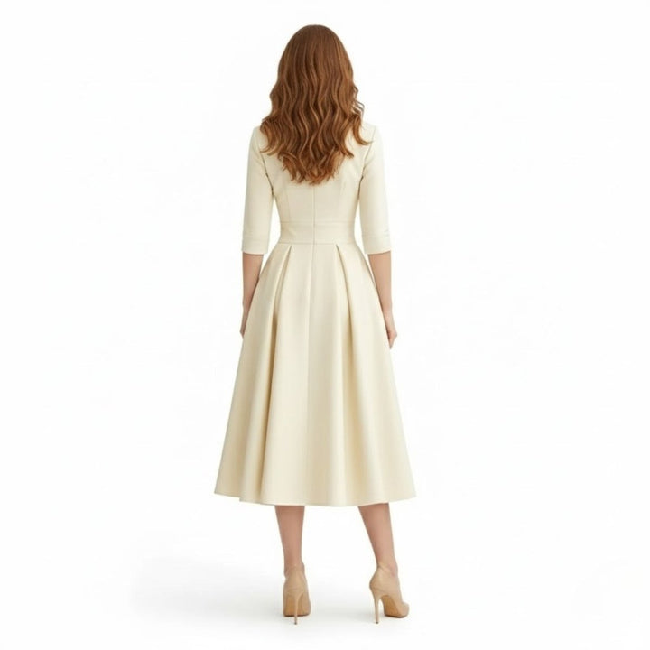 Women’s Satin Fit & Flare Midi Dress – Wedding Guest