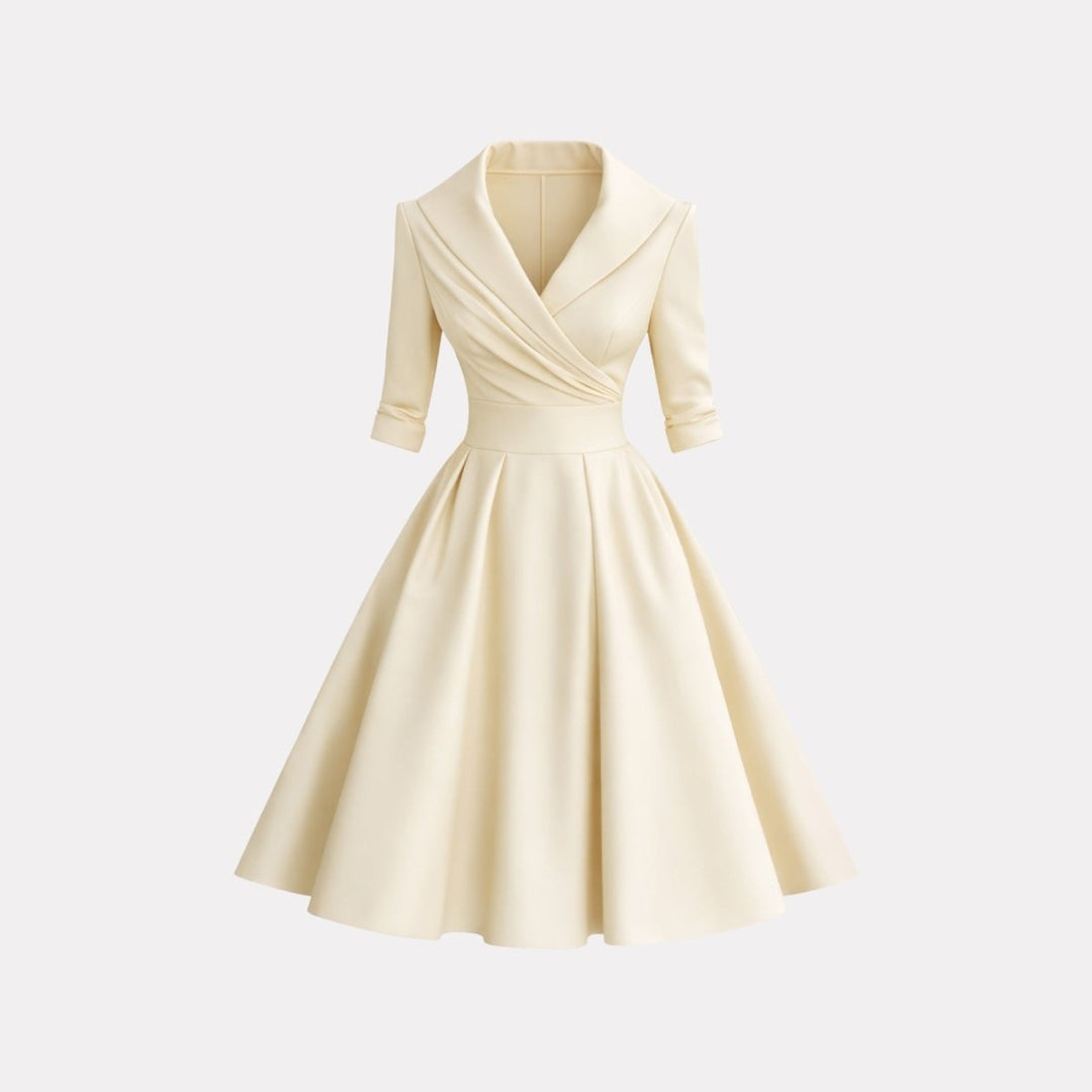 Women’s Satin Fit & Flare Midi Dress – Wedding Guest
