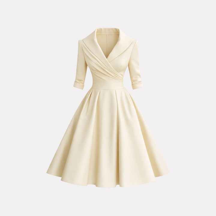 Women’s Satin Fit & Flare Midi Dress – Wedding Guest