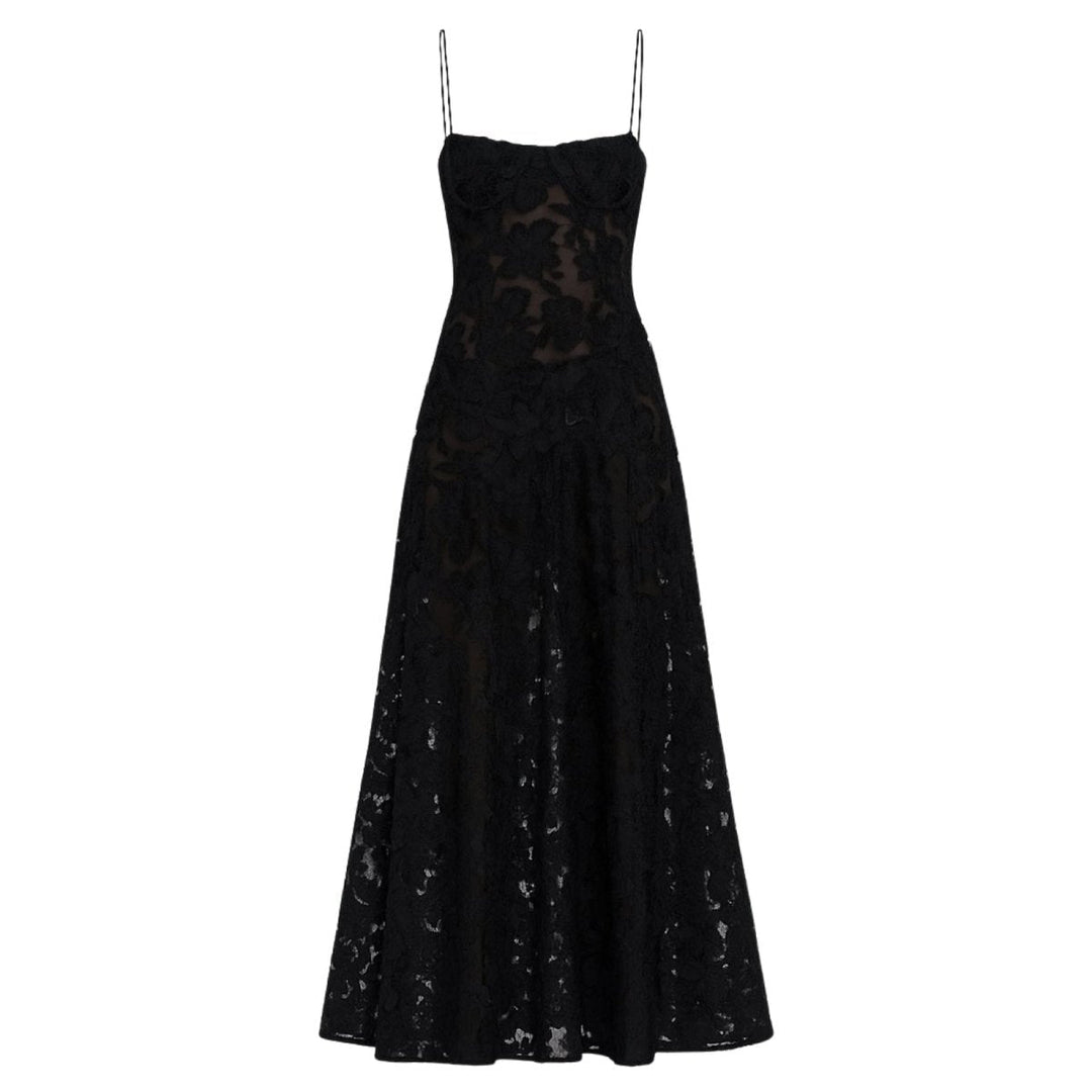 Butterfly Maxi Dress - Bustier Spaghetti Strap Wedding Guest