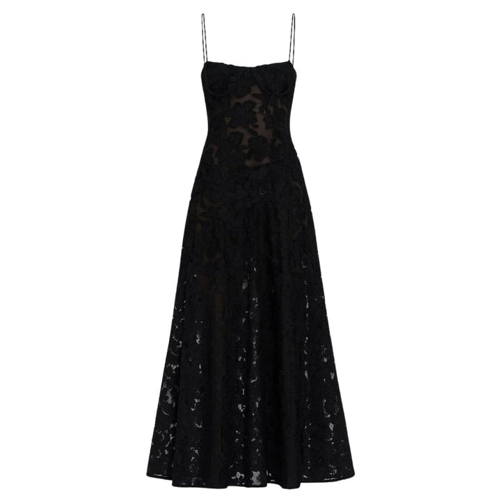 Butterfly Maxi Dress - Bustier Spaghetti Strap Wedding Guest