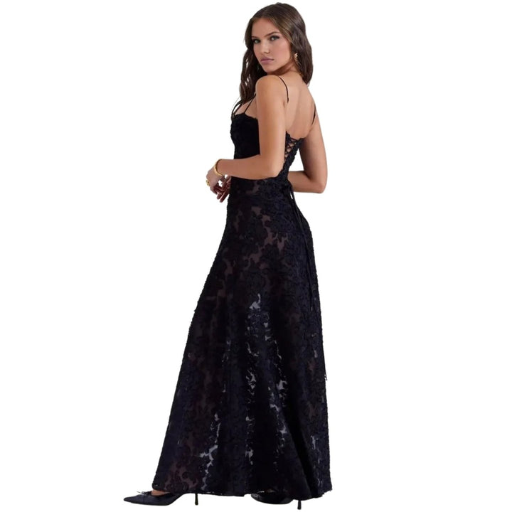 Butterfly Maxi Dress - Bustier Spaghetti Strap Wedding Guest