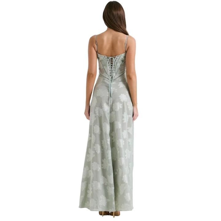 Butterfly Maxi Dress - Bustier Spaghetti Strap Wedding Guest