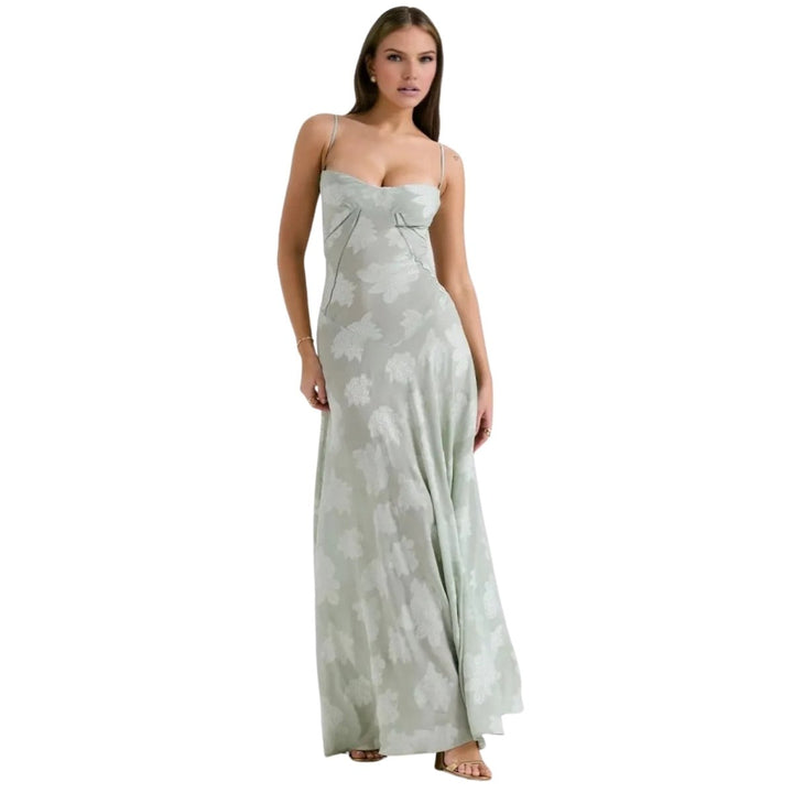 Butterfly Maxi Dress - Bustier Spaghetti Strap Wedding Guest