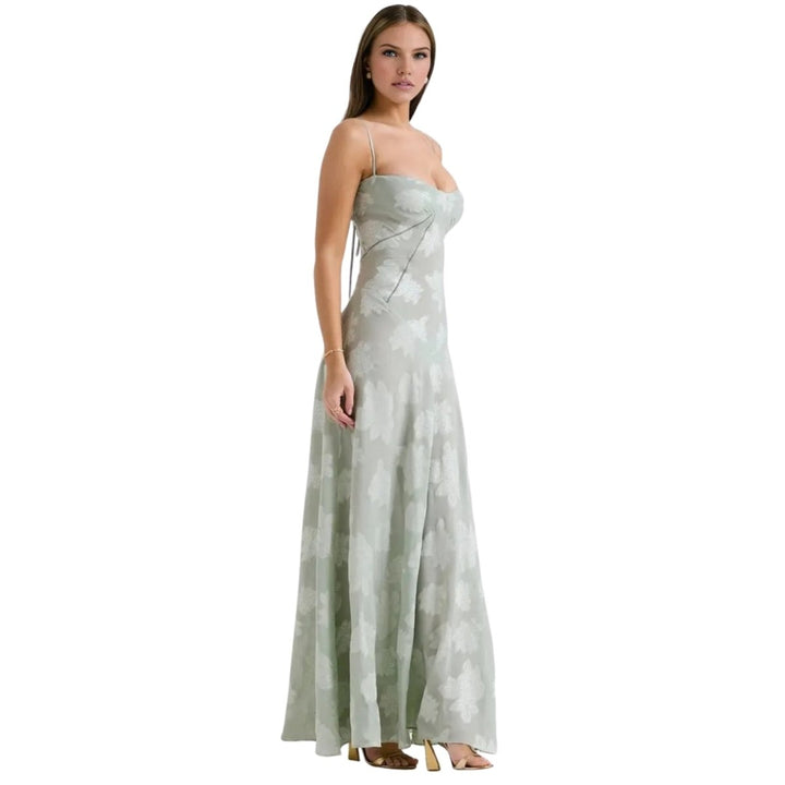 Butterfly Maxi Dress - Bustier Spaghetti Strap Wedding Guest