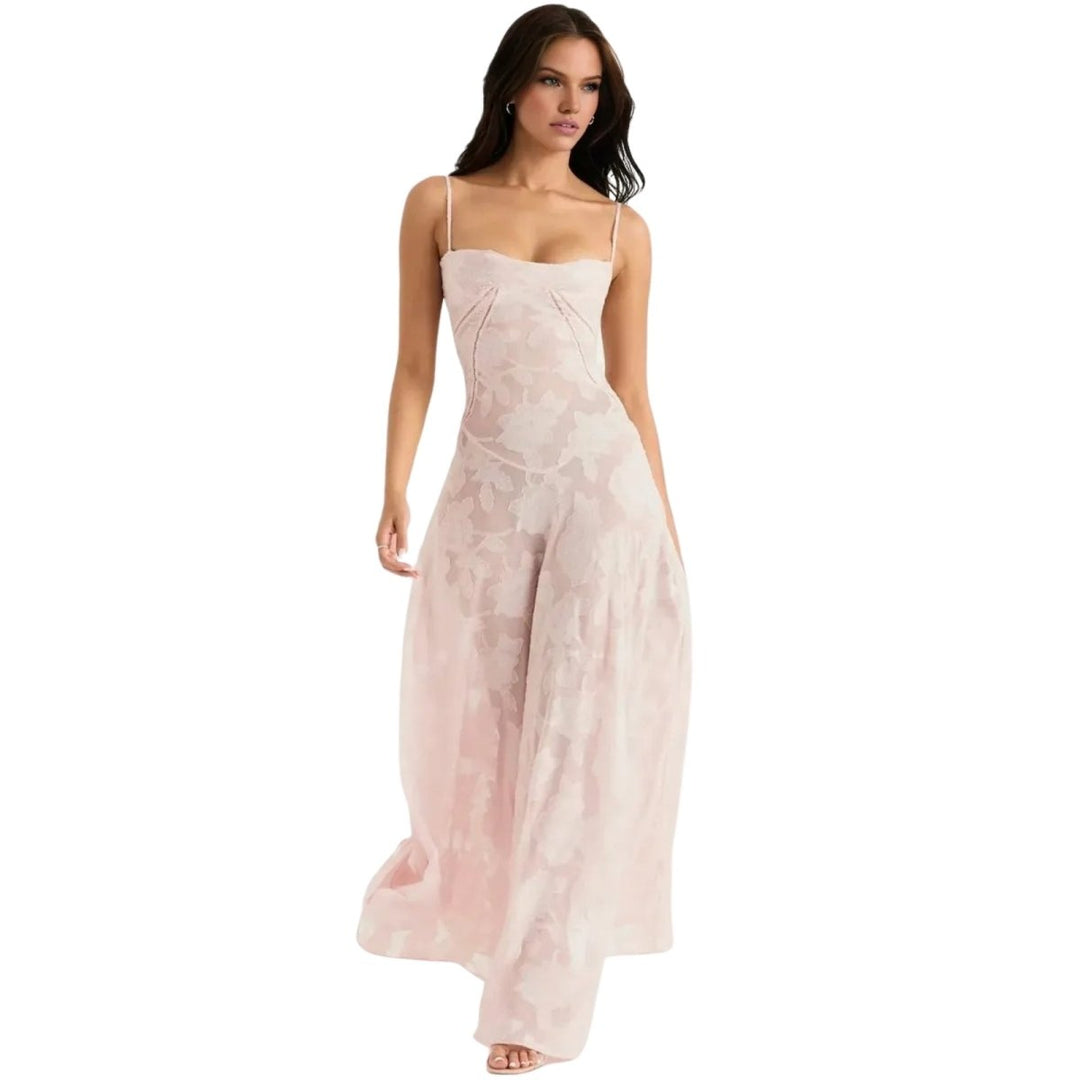 Butterfly Maxi Dress - Bustier Spaghetti Strap Wedding Guest