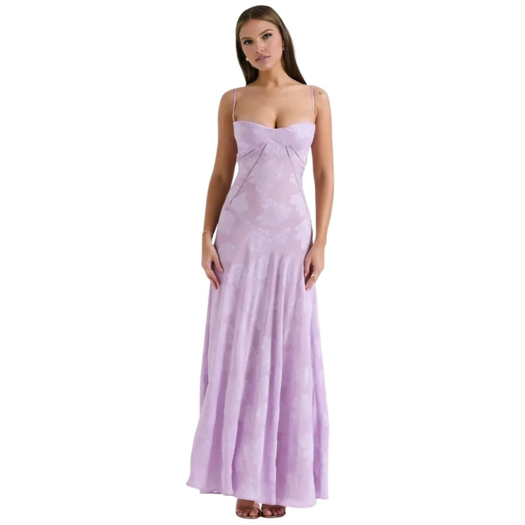 Butterfly Maxi Dress - Bustier Spaghetti Strap Wedding Guest