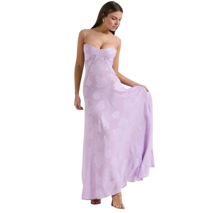 Butterfly Maxi Dress - Bustier Spaghetti Strap Wedding Guest