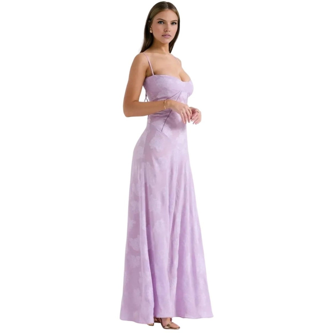 Butterfly Maxi Dress - Bustier Spaghetti Strap Wedding Guest
