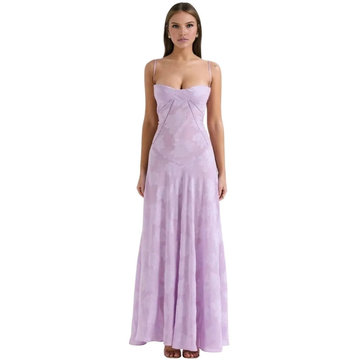 Butterfly Maxi Dress - Bustier Spaghetti Strap Wedding Guest