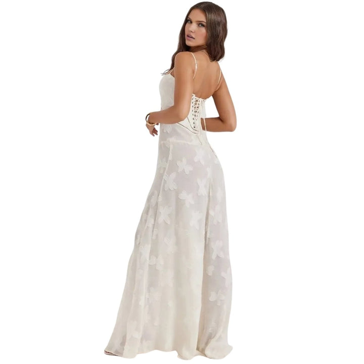 Butterfly Maxi Dress - Bustier Spaghetti Strap Wedding Guest