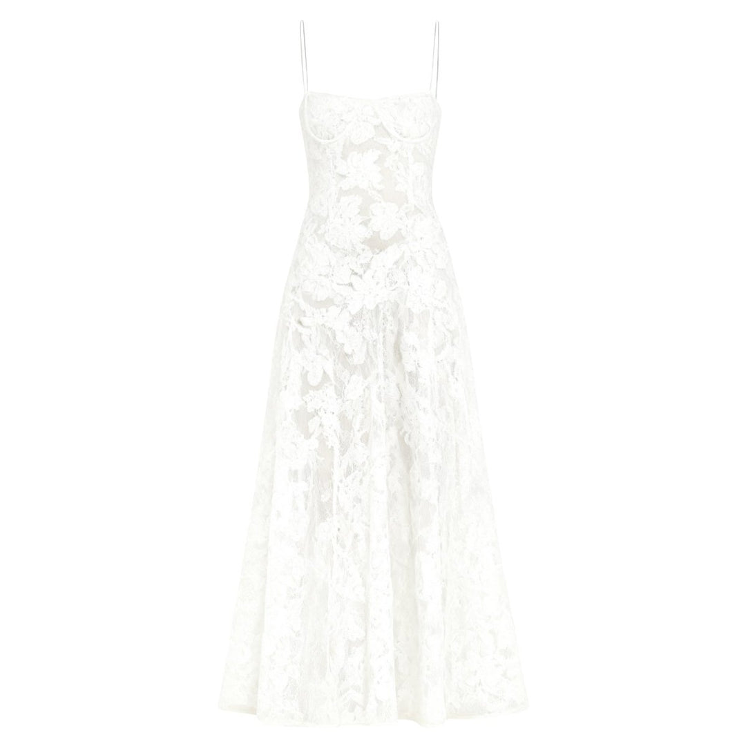 Butterfly Maxi Dress - Bustier Spaghetti Strap Wedding Guest