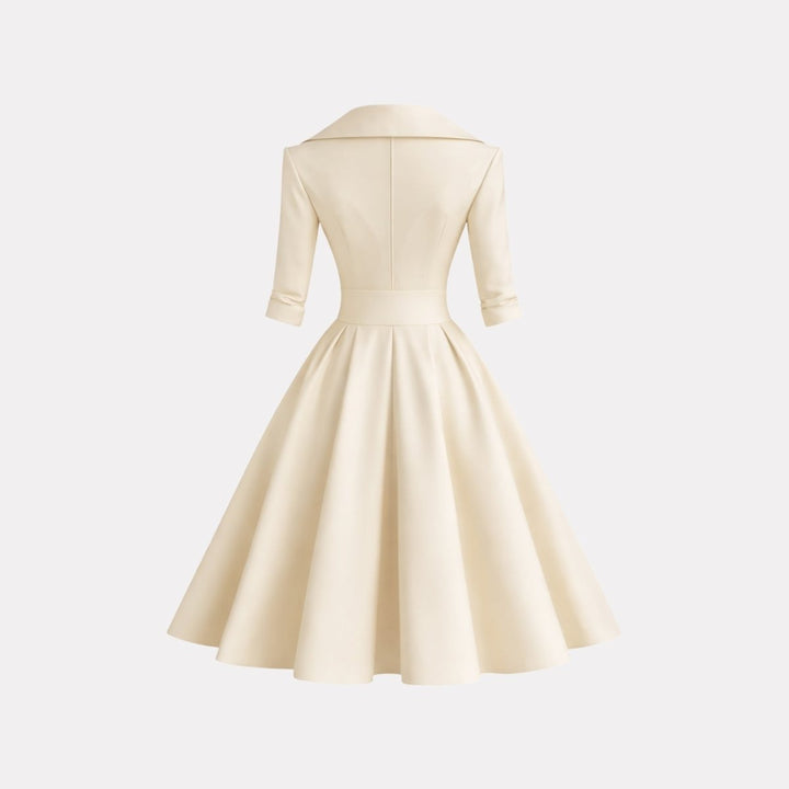 Women’s Satin Fit & Flare Midi Dress – Wedding Guest