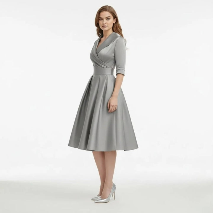 Women’s Satin Fit & Flare Midi Dress – Wedding Guest
