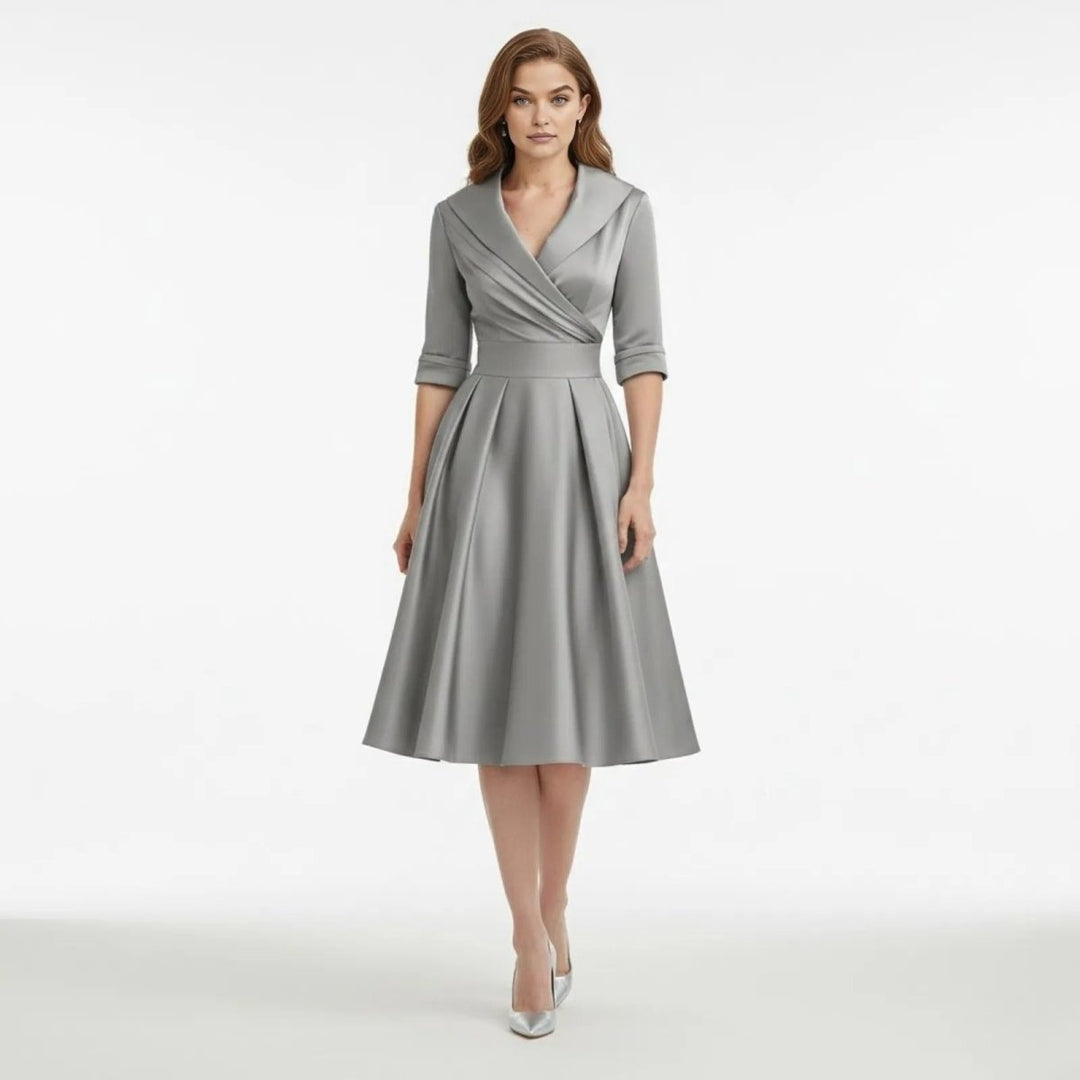 Women’s Satin Fit & Flare Midi Dress – Wedding Guest