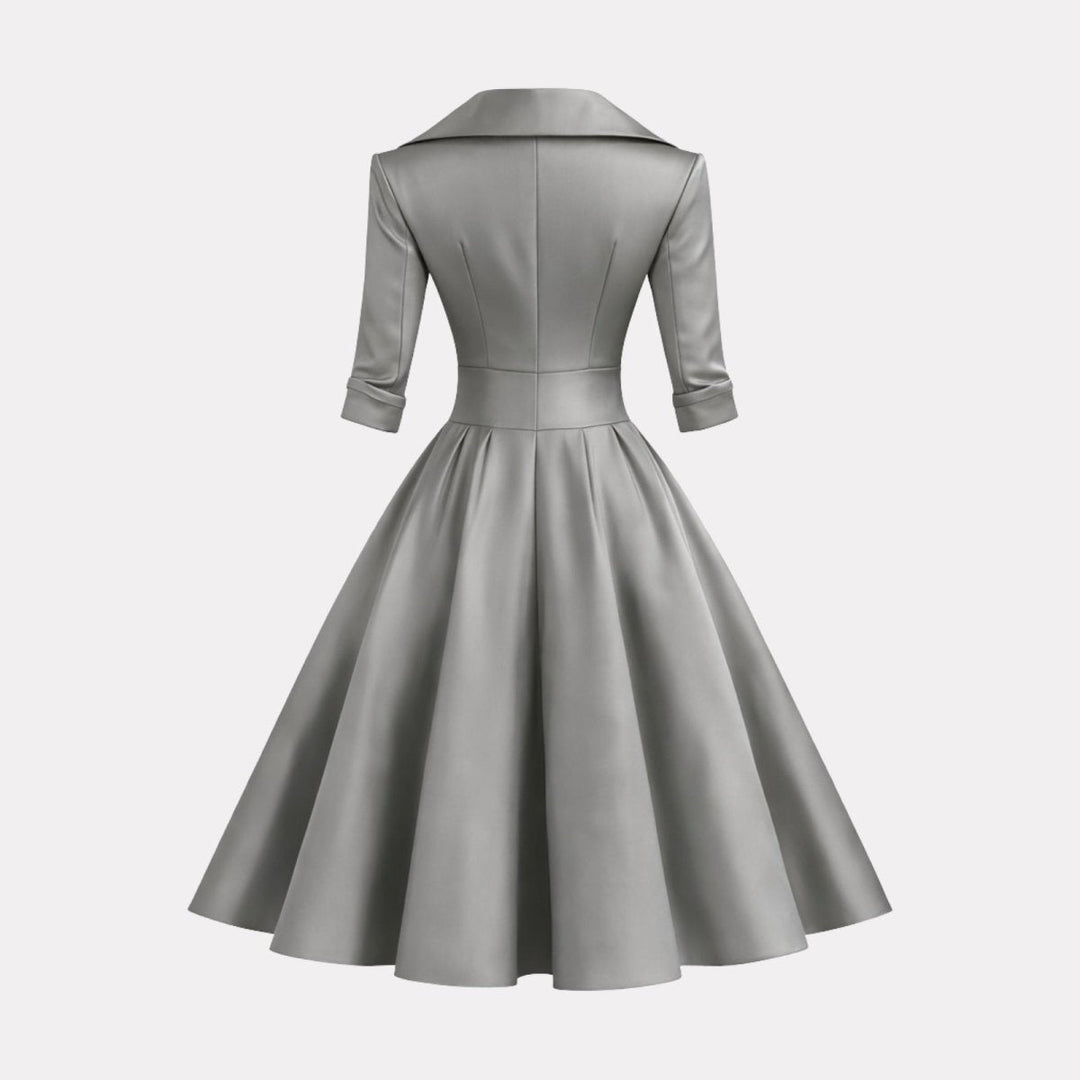Women’s Satin Fit & Flare Midi Dress – Wedding Guest