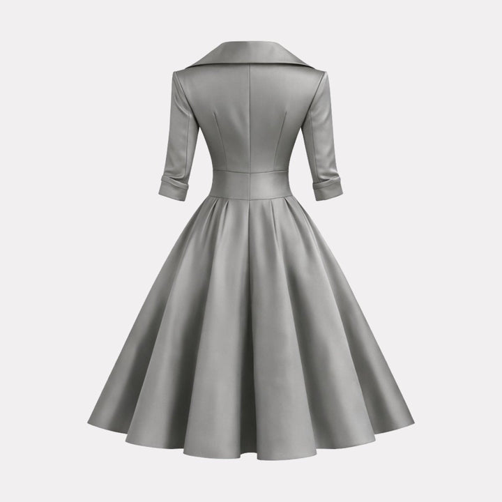 Women’s Satin Fit & Flare Midi Dress – Wedding Guest