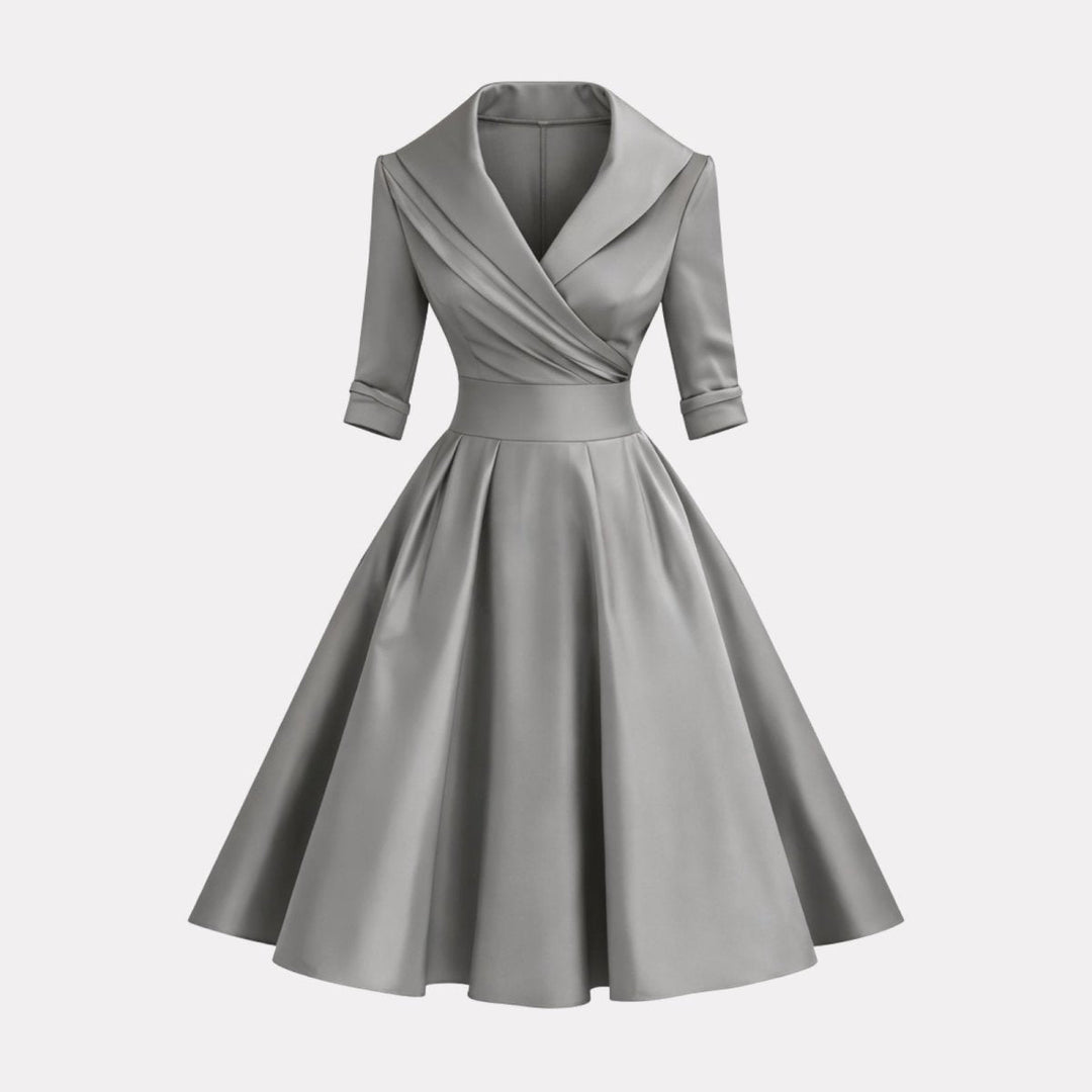 Women’s Satin Fit & Flare Midi Dress – Wedding Guest
