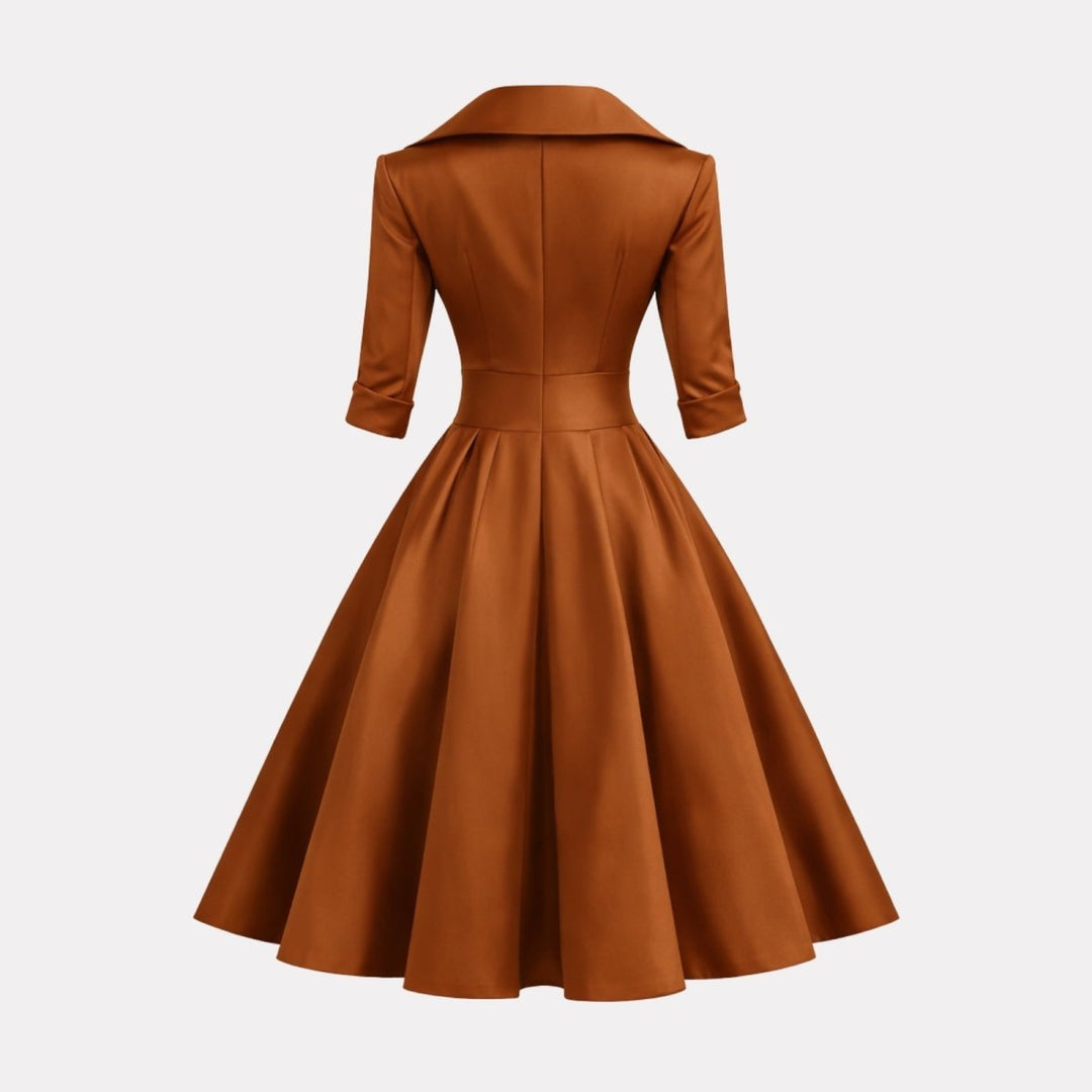 Women’s Satin Fit & Flare Midi Dress – Wedding Guest