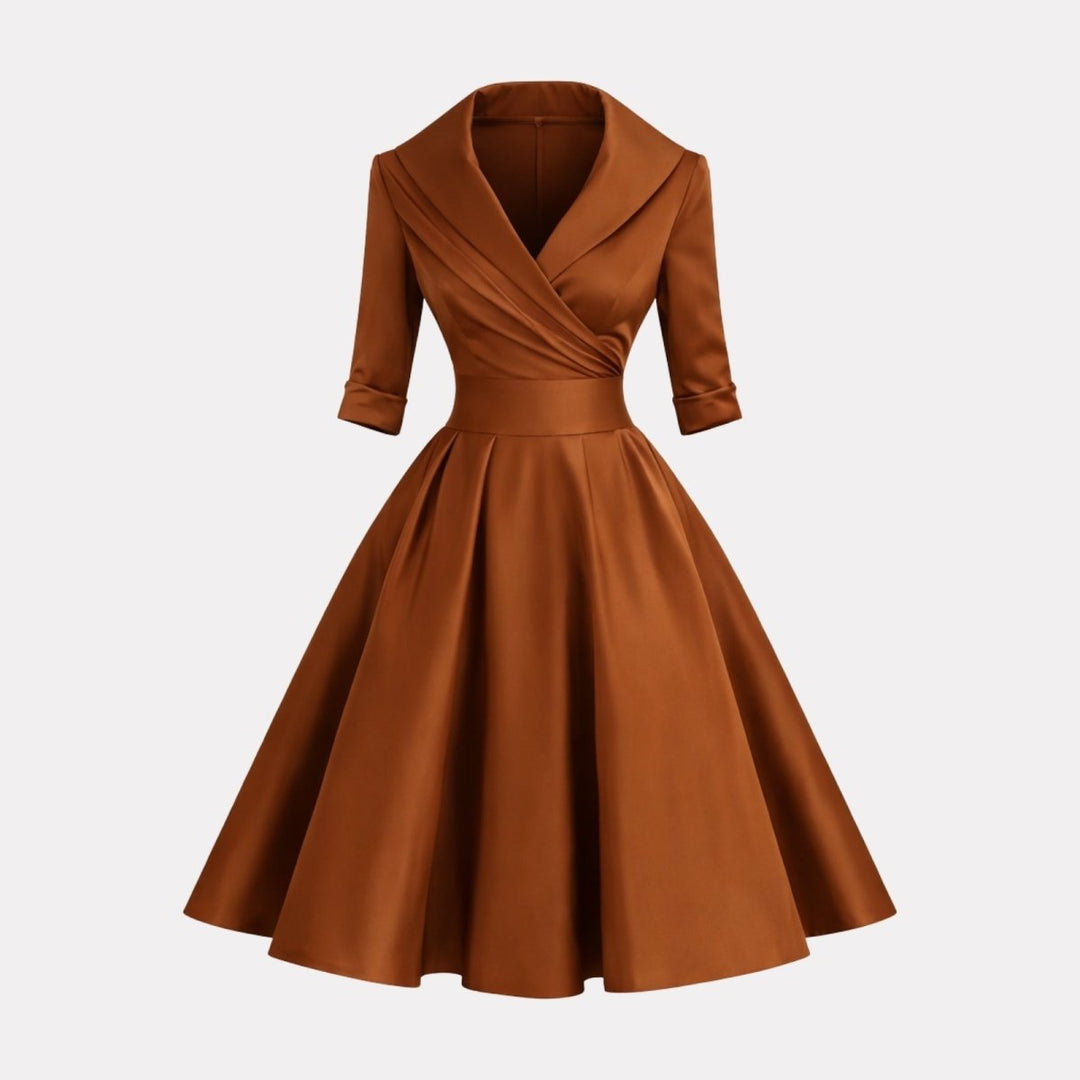 Women’s Satin Fit & Flare Midi Dress – Wedding Guest