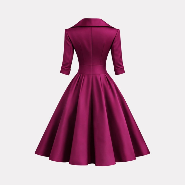 Women’s Satin Fit & Flare Midi Dress – Wedding Guest