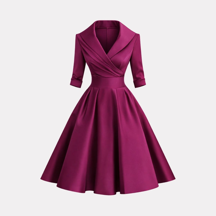 Women’s Satin Fit & Flare Midi Dress – Wedding Guest