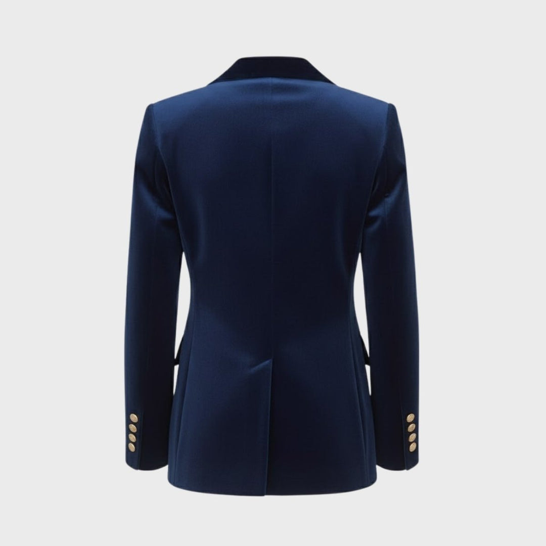 Women's Velvet Blazer Slim Fit - Satin Lapel Formal Occasion
