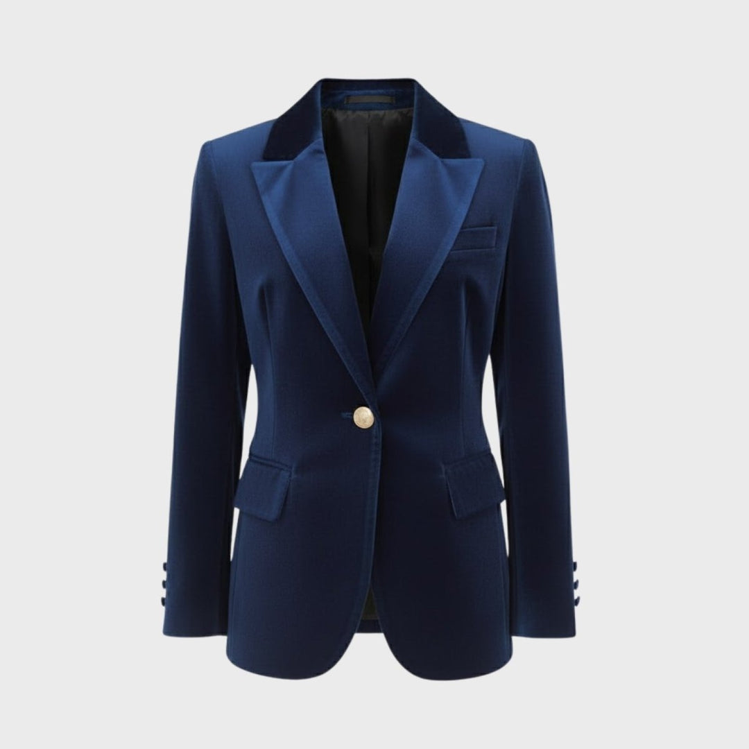 Women's Velvet Blazer Slim Fit - Satin Lapel Formal Occasion