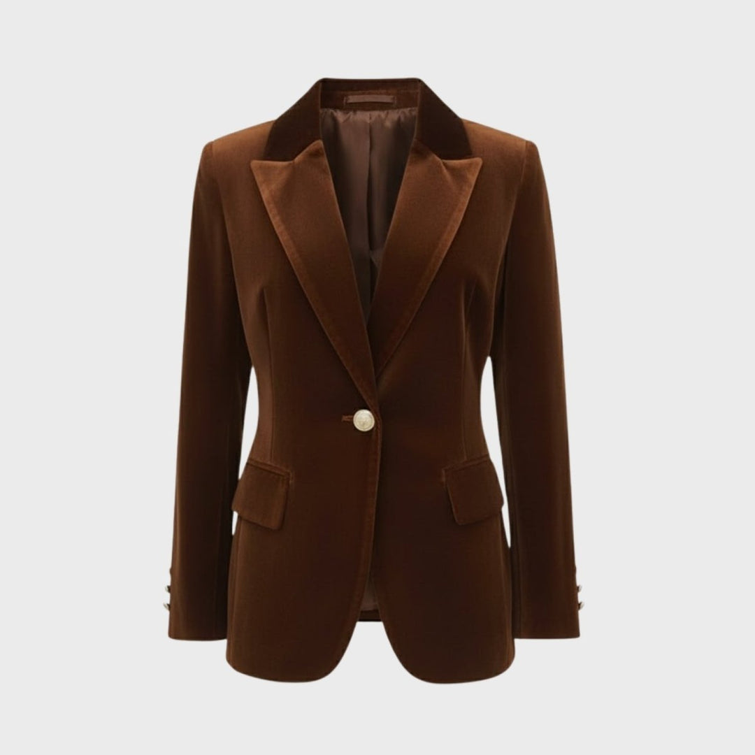 Women's Velvet Blazer Slim Fit - Satin Lapel Formal Occasion
