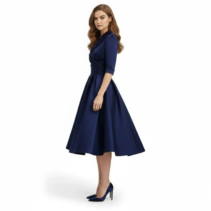 Women’s Satin Fit & Flare Midi Dress – Wedding Guest