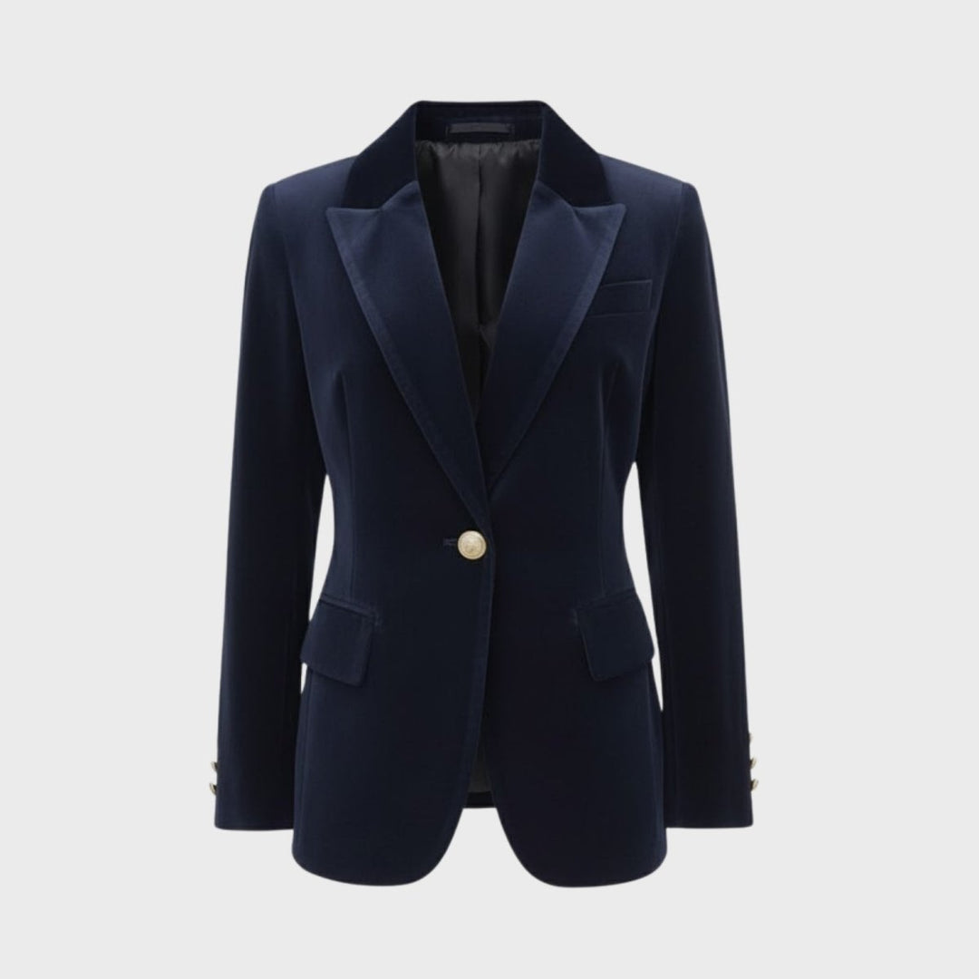 Women's Velvet Blazer Slim Fit - Satin Lapel Formal Occasion