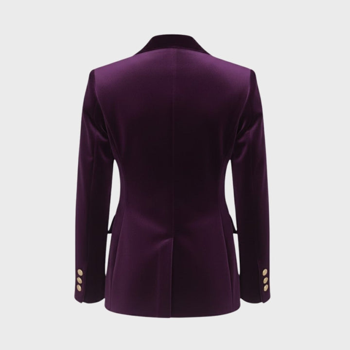 Women's Velvet Blazer Slim Fit - Satin Lapel Formal Occasion