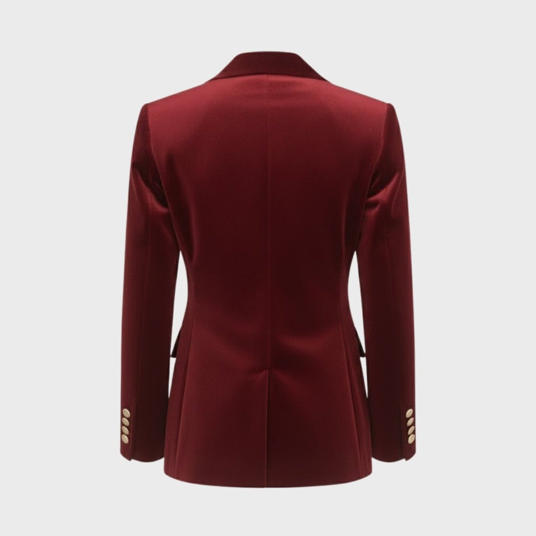 Women's Velvet Blazer Slim Fit - Satin Lapel Formal Occasion