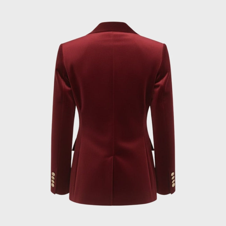 Women's Velvet Blazer Slim Fit - Satin Lapel Formal Occasion