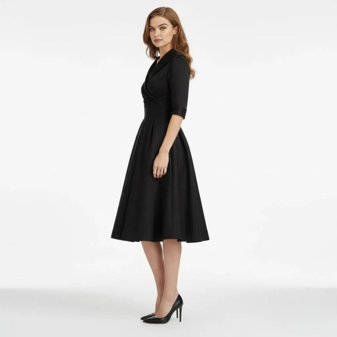 Women’s Satin Fit & Flare Midi Dress – Wedding Guest