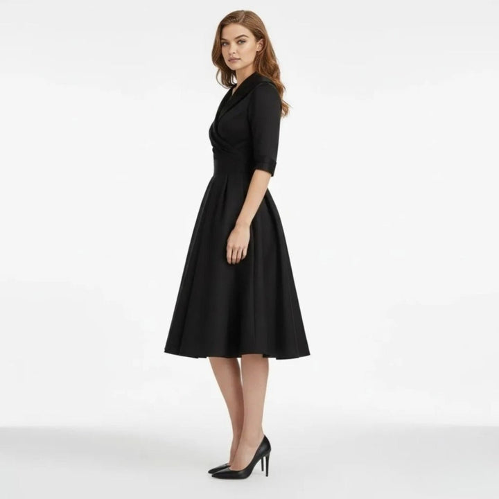 Women’s Satin Fit & Flare Midi Dress – Wedding Guest