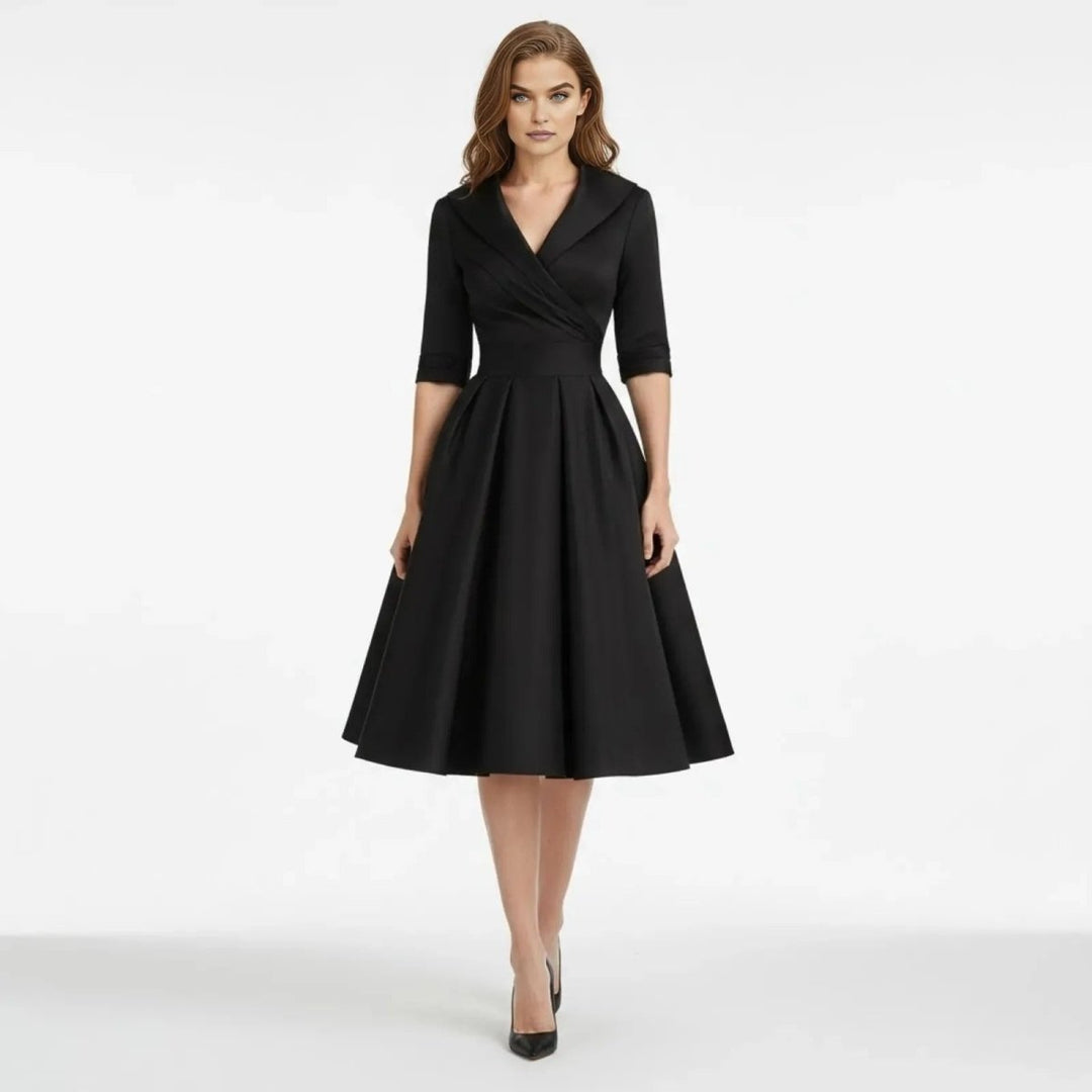 Women’s Satin Fit & Flare Midi Dress – Wedding Guest