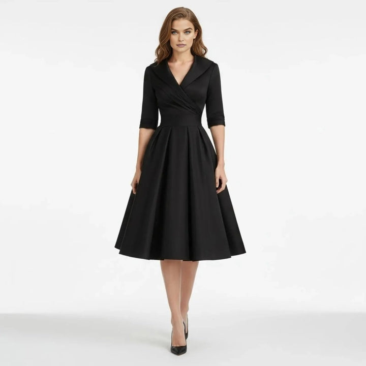 Women’s Satin Fit & Flare Midi Dress – Wedding Guest