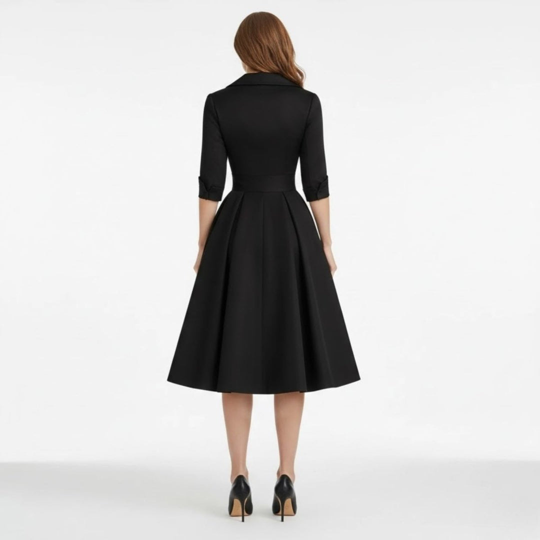 Women’s Satin Fit & Flare Midi Dress – Wedding Guest