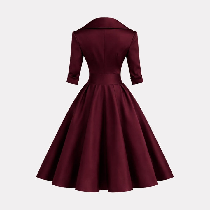 Women’s Satin Fit & Flare Midi Dress – Wedding Guest