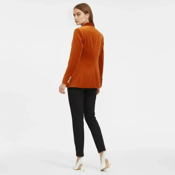 Women's Velvet Blazer Slim Fit - Satin Lapel Formal Occasion