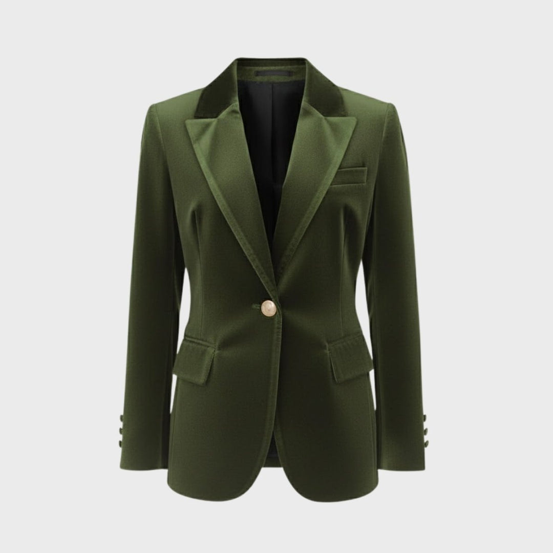 Women's Velvet Blazer Slim Fit - Satin Lapel Formal Occasion