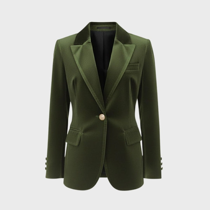 Women's Velvet Blazer Slim Fit - Satin Lapel Formal Occasion