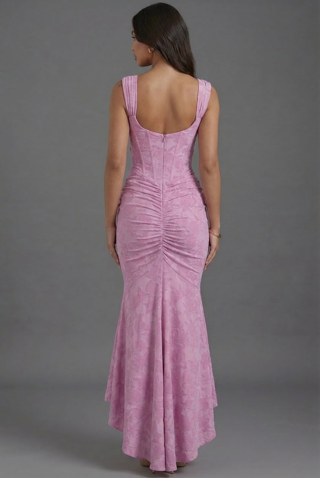 Corset Wedding Guest Dress - Fishtail High Low Maxi